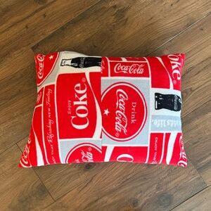 Coca-Cola Red and Black Patterned Cushion 22 x 16
